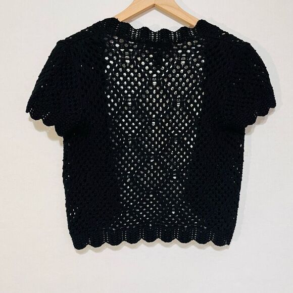 Style & Co Petite Cropped Black Knit Sweater   Sz PS   EUC - Picture 2 of 4